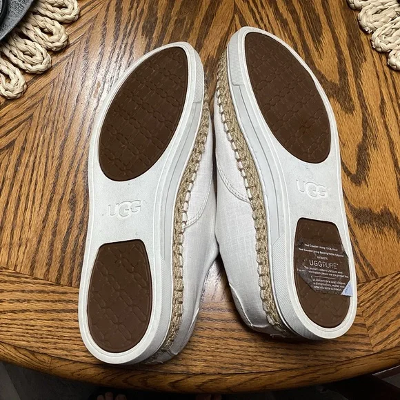 UGG Eyan II Canvas Beige Sneakers 9.5 - Picture 3 of 9